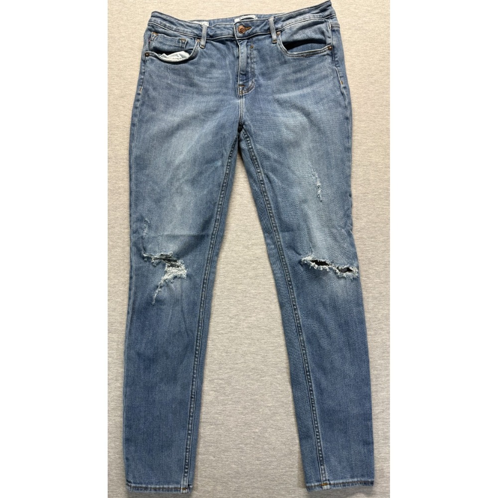 Vigoss Jagger Skinny Jeans Womens 33 Blue Medium Wash Denim Distressed Ripped